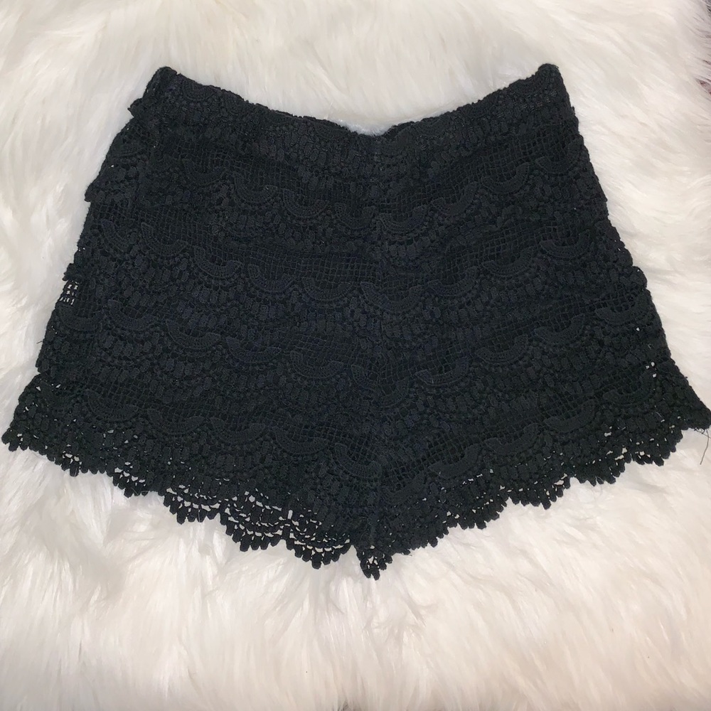 Zara Crochet Black Shorts Medium